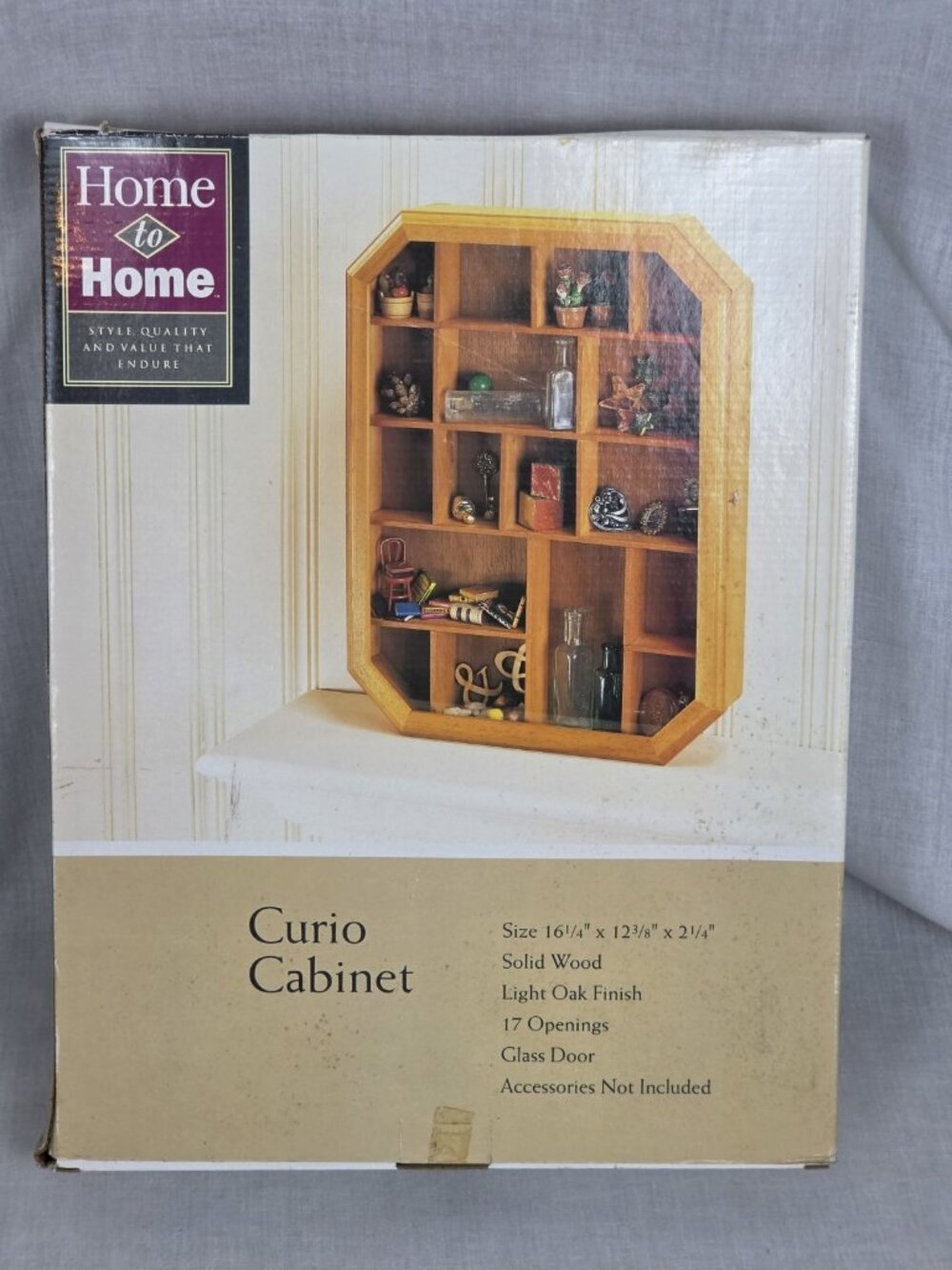 Vintage Wood Glass Door Trinket Curio Shelf Display NEW Cottagecore Grandma